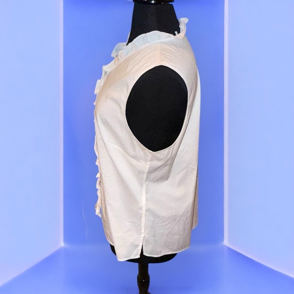 FOXCROFT NYC NON-IRON STRETCH RUFFLE BLOUSE - 18 White - Picture 2 of 9